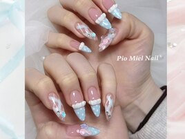 ゆめかわ水色ネイル