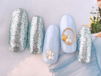 ネイルサロンフォーユー(for u)/ブルーネイル￥5980