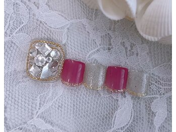 ディアリーネイル(Dearly Nail)/【フット】ビジューデザイン