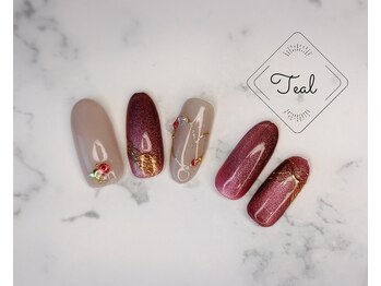 バレンタインネイル