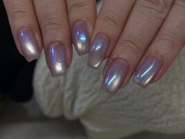 梅雨☆オーロラパウダーネイル