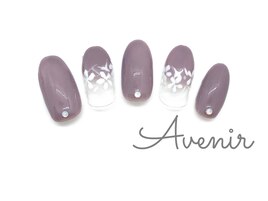 ホワイトオパール　ネイル