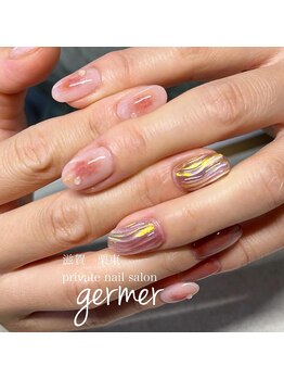 ジェルメ(germer)/トレンド♪桃ネイル！