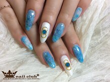 ネイルクラブ(nail club)/ブルーの爽やかタイダイネイル