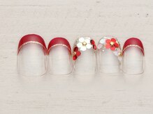 ネイルサロン ノーネイル 池袋/ホロお花フレンチ ￥4990
