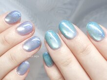 ドルチェ アージョ(dolce agio)/涼し気バブルなマグネットネイル