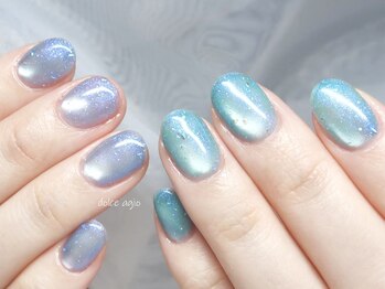 ドルチェ アージョ(dolce agio)/涼し気バブルなマグネットネイル