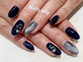 ネイルズアリー 立川店(Nails ally)/マグネット×ジュエリーネイル