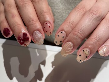 バレンタインネイル