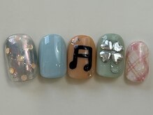 ネイルメゾン 天神店(NAIL MAISON)/音符ドットオレンジ夏¥8000