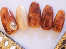 ネイルサロン あかねいろ/秋冬　べっ甲　ニュアンス