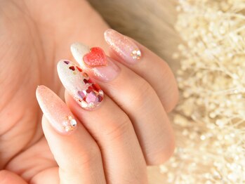ソウ 難波店 nail salon Sou/ぷっくりハートnail