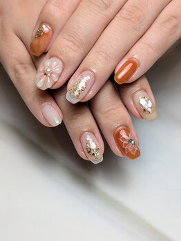 上品フラワーネイル