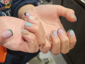 ネイルビジョルノ つくばみどりの店(Nail Begiorno)/持ち込みカラフルフレンチ