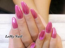 レヒネイル(LeHy nail)/ワンカラー×ミラーネイル