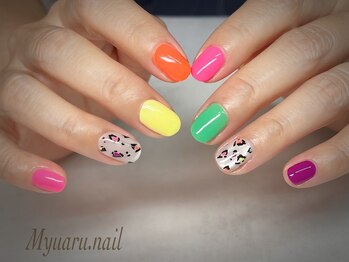 ミュアルネイル(Myuaru.nail)/ネオンレオパード☆