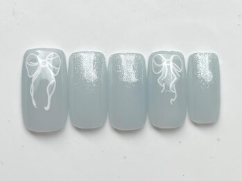 ジェミーネイル イケブクロ(Jemiy nail ikebukuro)/リボンラメグラ¥7000