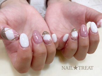 ネイルトリート 茨木駅前店(NAIL TREAT)/ニットチェックネイル