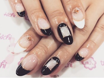 ネイルサロン 爪吉/モノトーン☆フレンチ