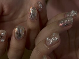 シンプルシルバーネイル