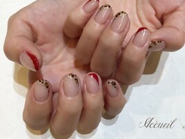 レオパード柄フレンチ