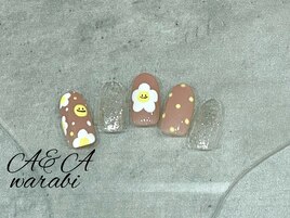 韓国風お花ちゃんネイル