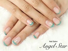 エンジェルスター(Angel Star)/大人上品グリーンフレンチネイル