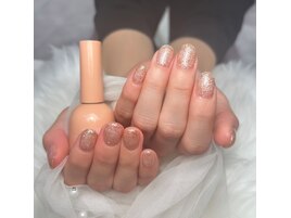 透け感ネイル/ヌーディー/ラメ