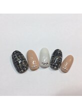 クリスタルネイル ボンベルタ橘店(CRYSTAL NAIL)/ツイードネイル