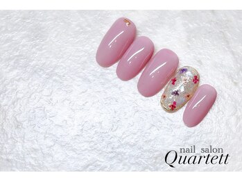 カルテット 千葉店(Quartett)/【押し花×ラメ×ピンク】