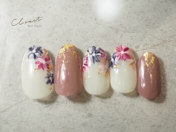 ネイルクローゼット(Nail Closet)/２月 Design　フラワーブーケ