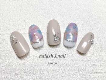 エストラッシュアンドネイル 銀座店(est lash&nail)/タイダイバルーンネイル
