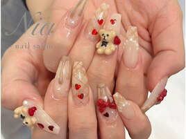 バレンタインネイル