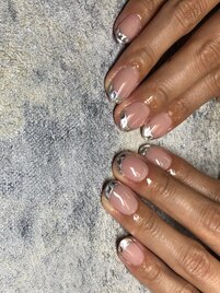 ガラスフレンチネイル