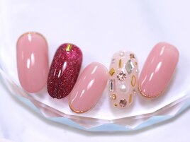 クリスマスネイル　ミラーライン