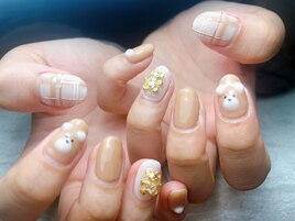 チェック　くまネイル