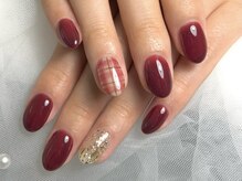 ユニネイル 池袋(Uni Nail)/ボルドーチェックネイル♪
