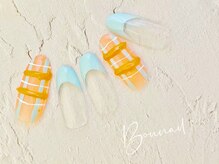 ボネール(nail ＆ eyelash Bounail)/チェック　フレンチ　ぷっくり