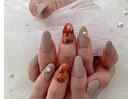 紅葉風ネイル/マットネイル