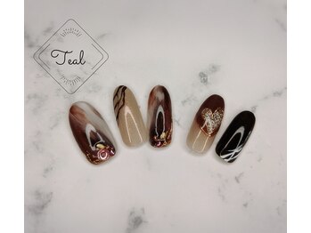 バレンタインネイル