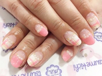 ネイルサロン 爪吉/ガーリーなチェックがポイント☆