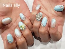 ネイルズアリー 立川店(Nails ally)/フラワービジュー×ストーン×夏