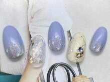 シエルネイルスタジオ 新宮店(Ciel nail studio)/【８０８０円】ブルーホワイト☆
