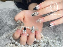 モアグラム 原宿竹下口店(More Glam)/千鳥格子フレンチ　クロムネイル