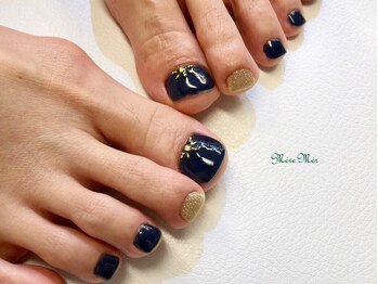 メールメール 和光市本店(MereMer)/フットネイル ネイビーゴールド