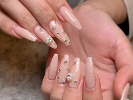 お花パールワンホンネイル