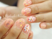 スタイリッシュネイルズ(Stylish Nails)/ホログラムでキラキラ☆フラワー