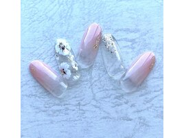 フラワーグラデーションネイル