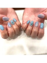ハーティーネイル hearty nail 溝の口店/爽やかブルーデザイン☆