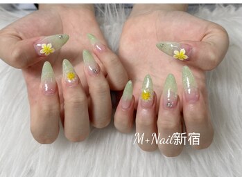 エムプラスネイル 新宿(M+Nail)/長さ出し★夏ネイル